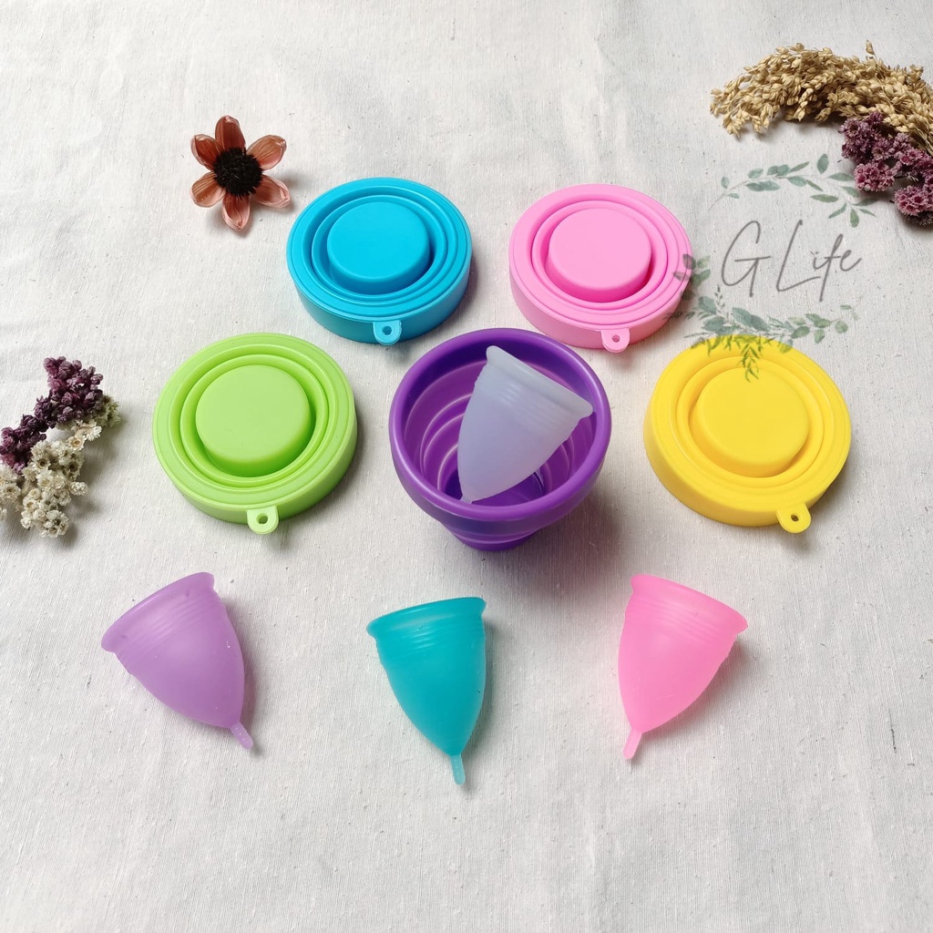 GLife Tempat Sterilisasi Menstrual Cup,Wadah Menstrual Cup, Portable Penyimpanan Menstrual Cup