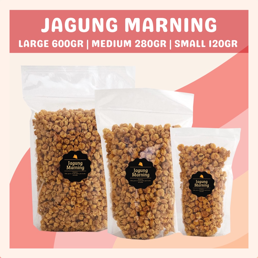 [DELISH SNACKS] Jagung Marning (Grosir) 1kg 1000gr / Snack Cemilan Camilan Pedas Manis / Kilo Kiloan Grosiran