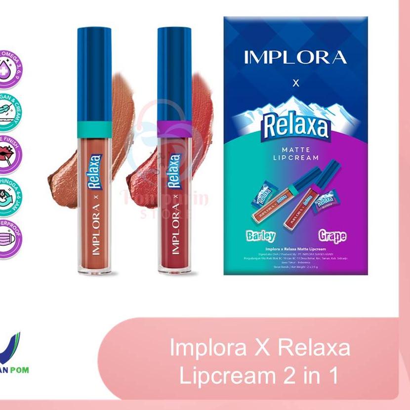 ✯ Implora X Relaxa Lipcream Barley Grape 2in1 Original  ➢