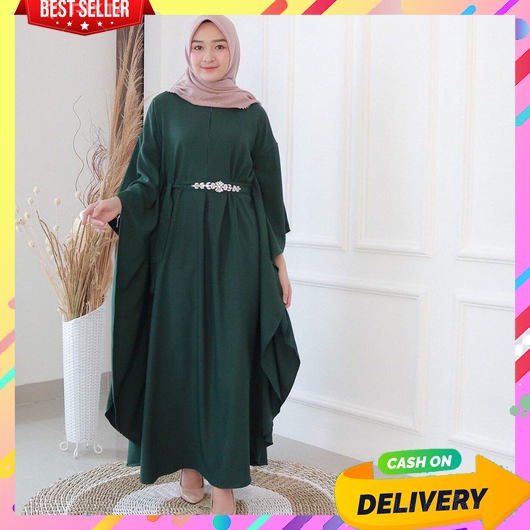 Gamis Lebaran Dewasa Terbaru Remaja Cewek Mewah Maxi Dres Import Panjang Games2022 Pengajian Muslima