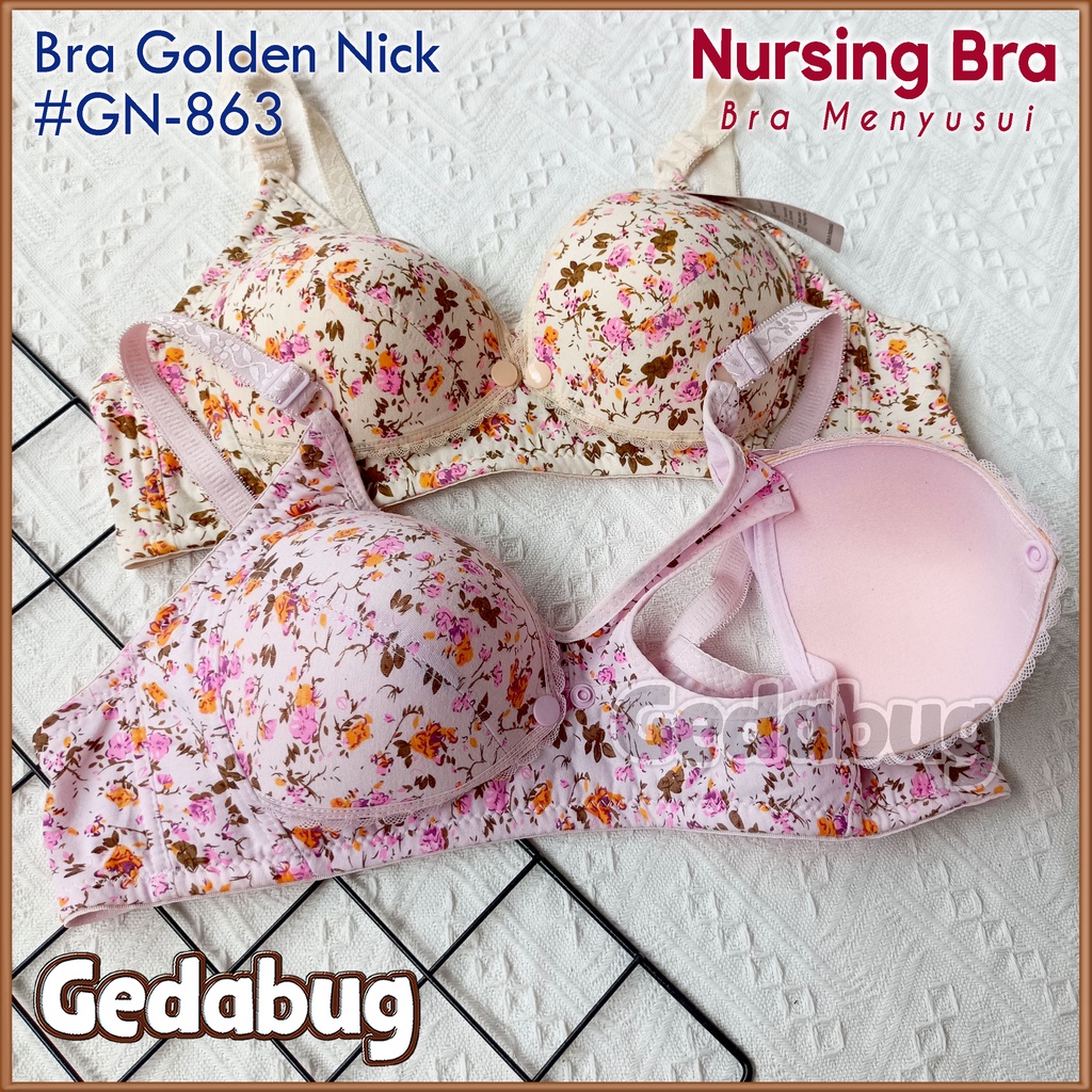 Bra BH Nursing Lydyly 730 Flower | Bra Menyusui Cup bisa dibuka Tanpa Kawat Kancing 3 | Gedabug