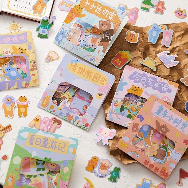 

Sticker Pack Animal Anti Air Cartoon Forest Stiker Cute Colorful Deco
