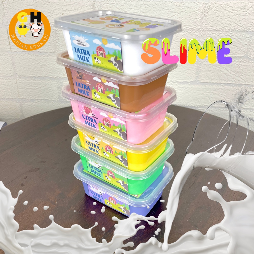 Slime Ultramilk 200ml Aroma Susu BONUS slime activator Tofu Slime Jiggly by GHEduPlay