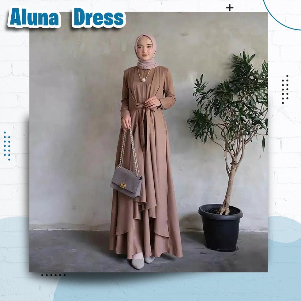 LANGSUNG KIRIM Gamis Rempel Moscrepe Premium Fashion Wanita Muslim Elegan Kekinian Baju Gamis Jubah 