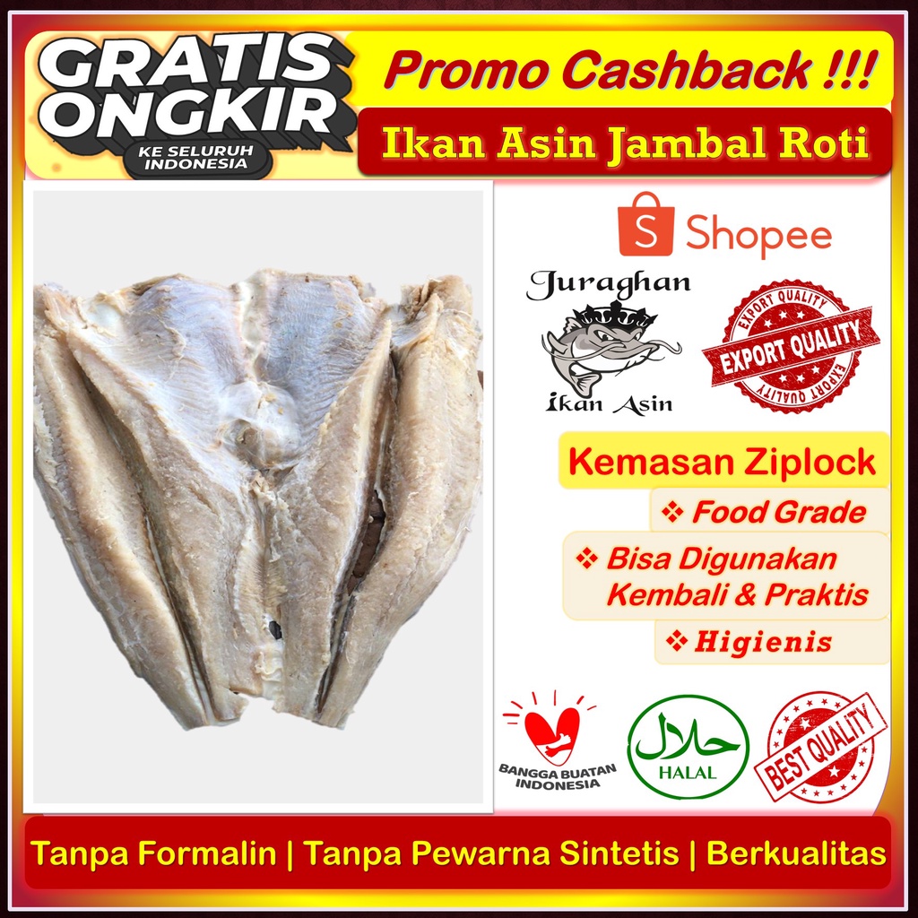 

Ikan Asin Jambal Roti/ Ikan Asin Jambal Roti Manyung/ Jambal Roti Jahan TerEnak Higienis 500 Gr