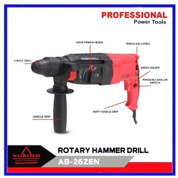 Rotary Hammer Drill 3 Fungsi Mesin Bor Bobok SDS Free Mata Bobok