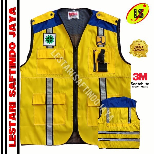 Sale SAFETY VEST DINAS PUPR KUNING BIRU/ROMPI SAFETY SCHOTLITE 3M /VEST RAJUT/VEST WANITA/VEST