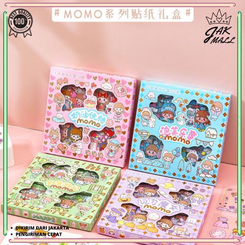 

Stiker 100 Lembar Sticker 2D Momo Motif Kartun Korea Lucu Anti Air JM