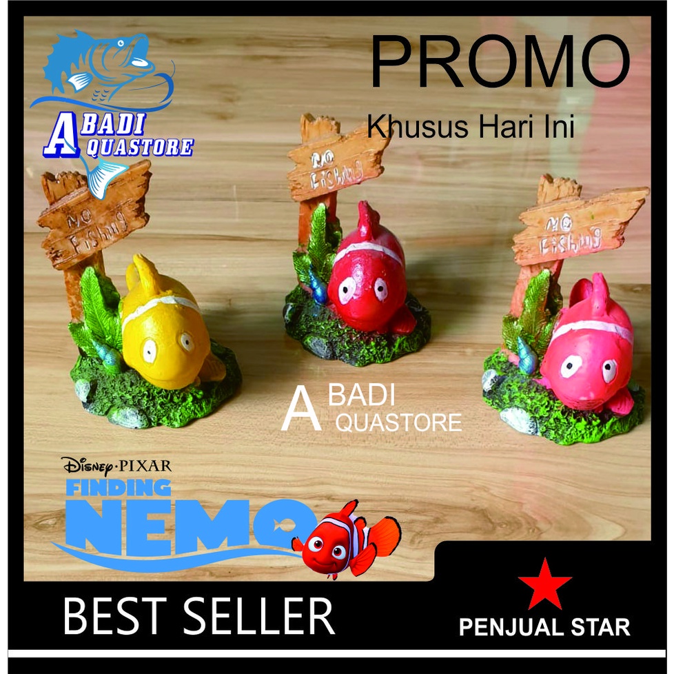 Hiasan Aquarium NEMO - Mainan IKAN NEMO Aquarium - Mainan IKAN - Hiasan Fiber - Hiasan NEMO (GRATIS 