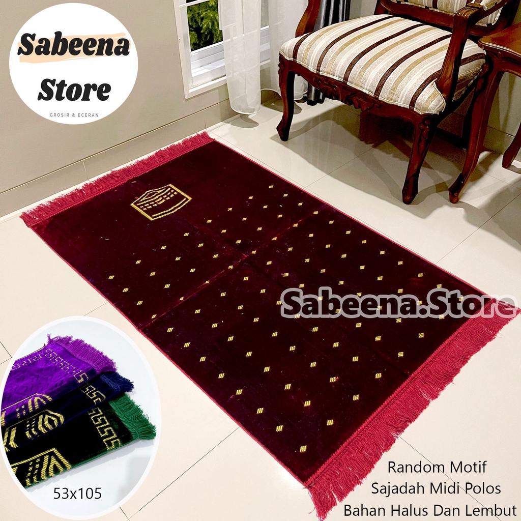 Sajadah turkey Turki Ukuran Midi 55x110 Bahan Bulu Halus Oleh Oleh Hai dan Umbroh By Sabeena.Store