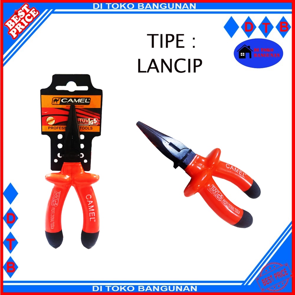 Tang Potong Listrik Camel 6 inch 1000volt Tang Potong - Lancip