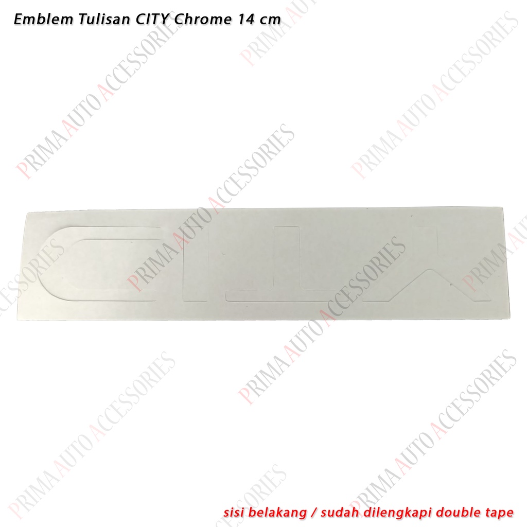 Logo Emblem Mobil CITY Chrome 14 cm (Tulisan)