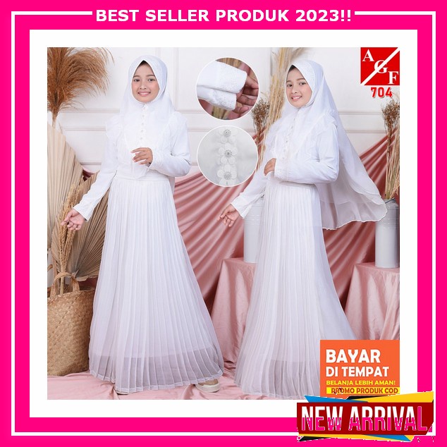 Hawari Fashion - Azma Dress - Dress Brukat Kondangan Wanita Remaja Muslim Kekinian - Baju Gamis Hita