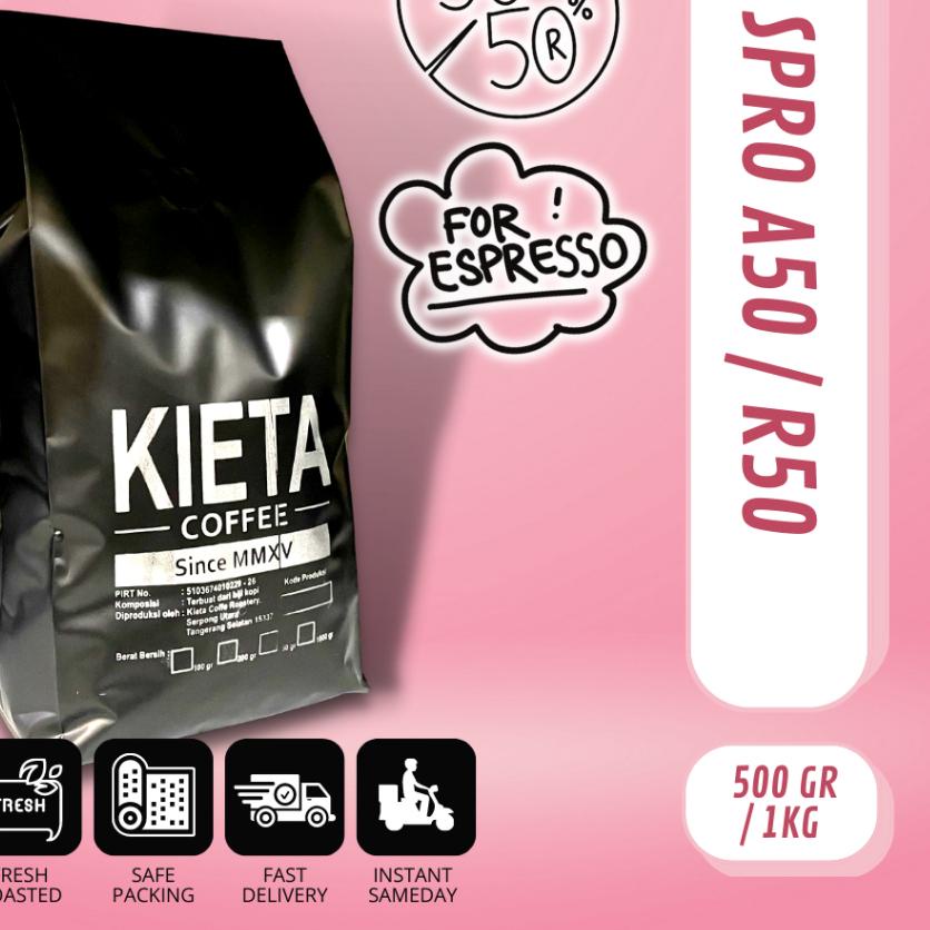

♖ Biji Kopi 1kg Espresso Blend 50 arabika / 50 robusta ⅎ