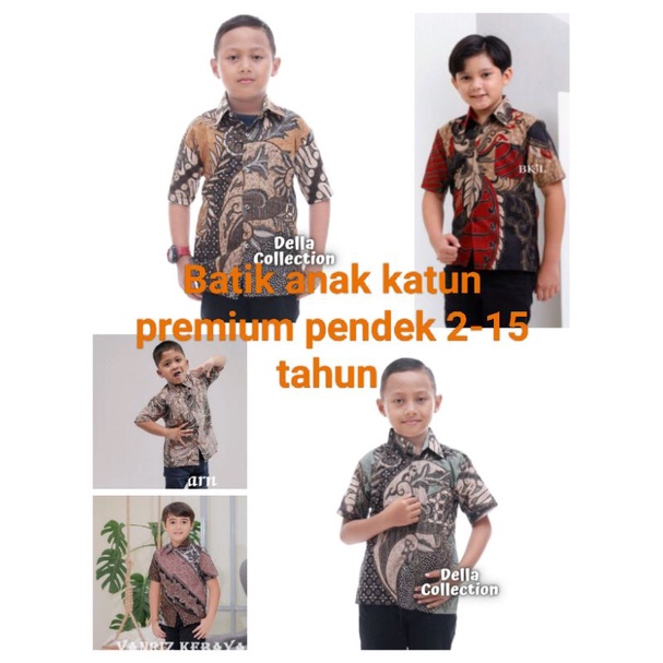 BAJU BATIK KATUN PREMIUM ANAK PENDEK 2-15 TAHUN