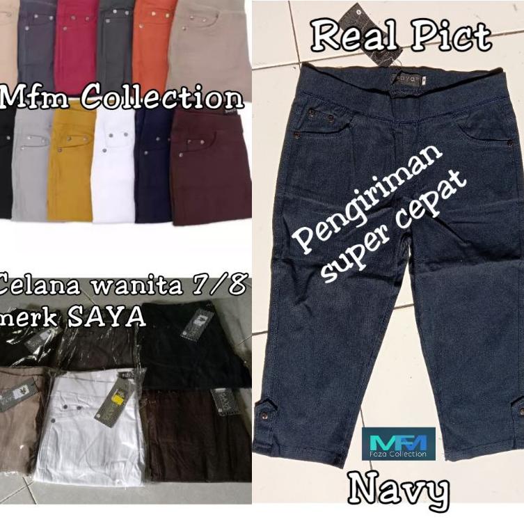 HARGA BERSAHABAT Celana legging 7/8 Merk SAYA Jumbo L5-L8 bahan soft jeans korea
