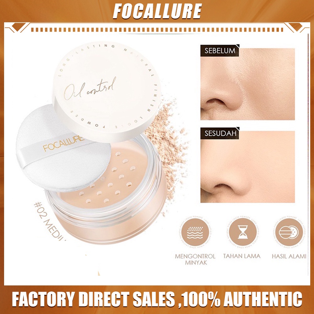 FOCALLURE #PerfectBase Oil-Control Loose  Powder Professional Brand Pressed Crystal Silky Smooth Setting FA201