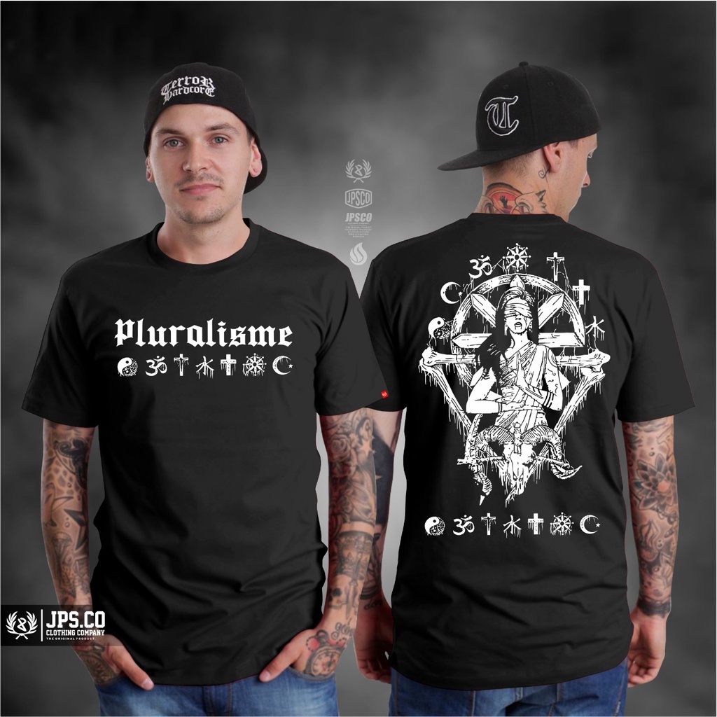 KAOS PLURALISME BAPHOMET KAOS DISTRO UNITY DIVERSITY  PAKAIAN PRIA SOCIAL TOLERANCE COMBAD 30s