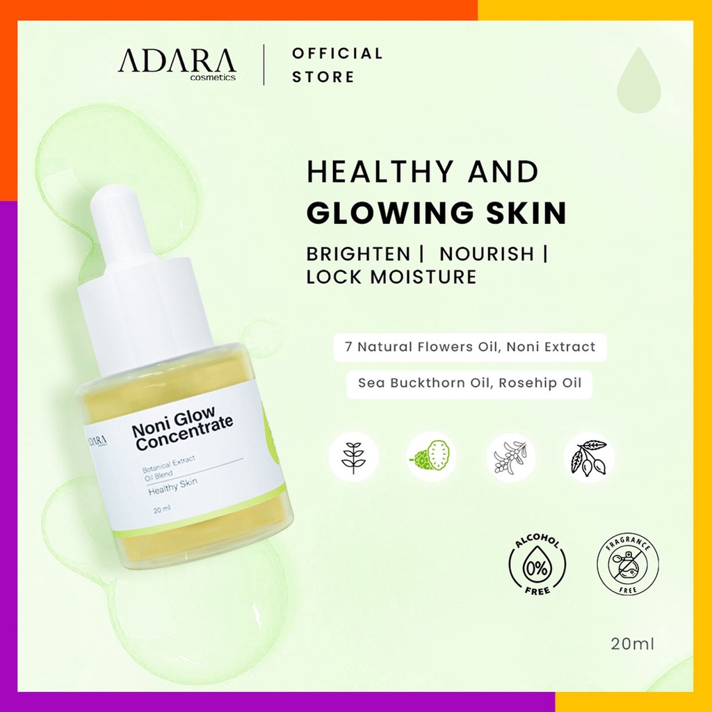 ADARA Noni Glow Concentrate 20ml | Noni + Natural Flower Oil Serum