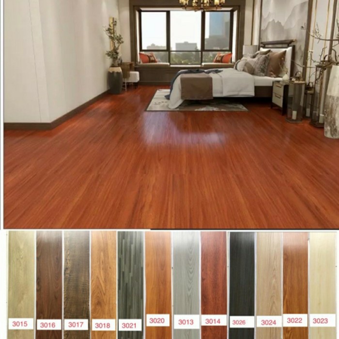 Floor Lantai Vynil Sticker Lantai Vynil Motif Kayu 1 Box=36 Pcs
