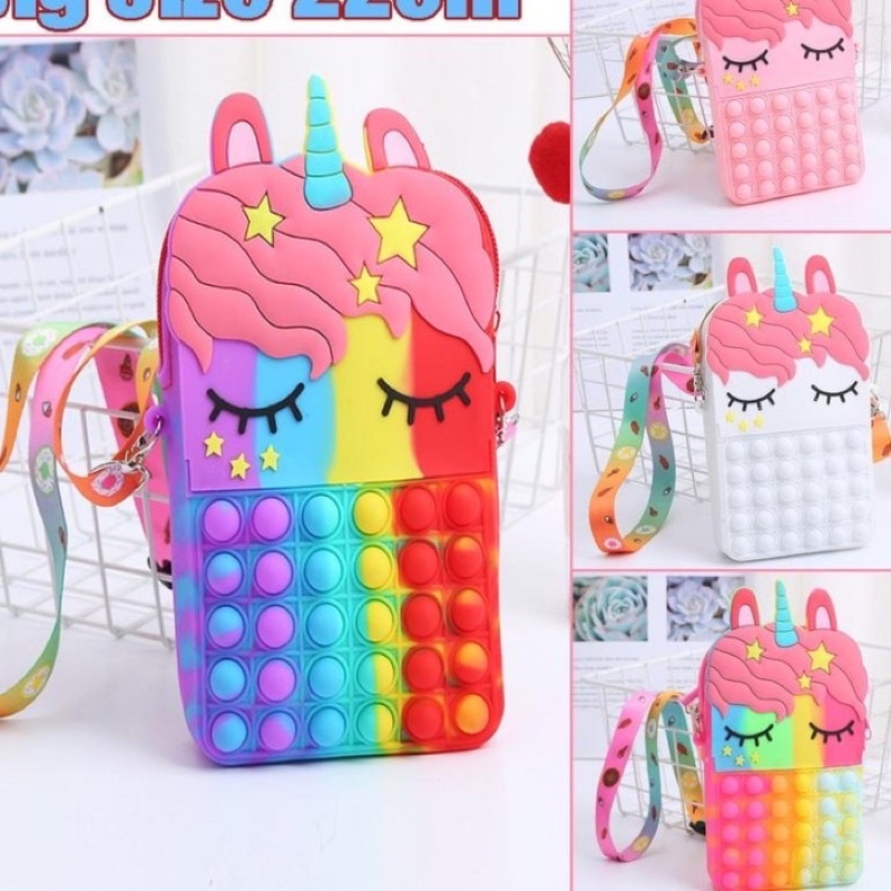 TAS POP IT BESAR SELEMPANG / TAS ANAK POP IT RUBBER JELLY SLING BAG BY SMOLL