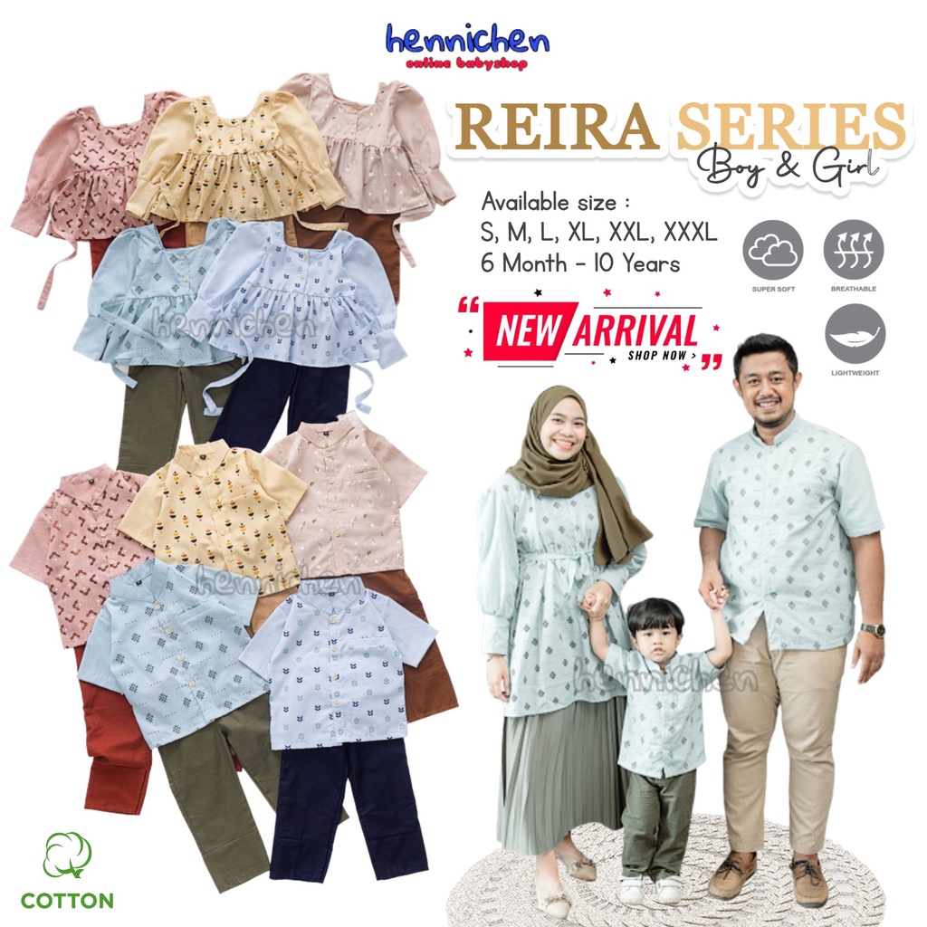 TOBELI KIDS REIRA SERIES SETELAN BLOUSE ANAK PEREMPUAN SETELAN BAJU KEMEJA ANAK LAKI LAKI BAJU ANAK COUPLE EDISI LEBARAN BAJU LEBARAN 6 BULAN - 10 TAHUN