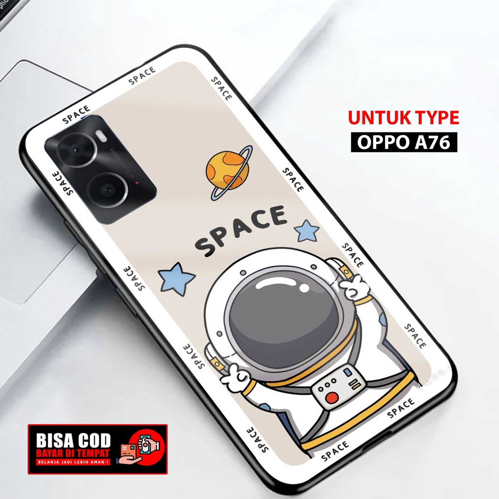 Case Oppo A76 Terbaru { ASTRNT ] 2D Softcase Glass Kaca Oppo A76 (Case Hp) Oppo A76 (CASING HP) Oppo