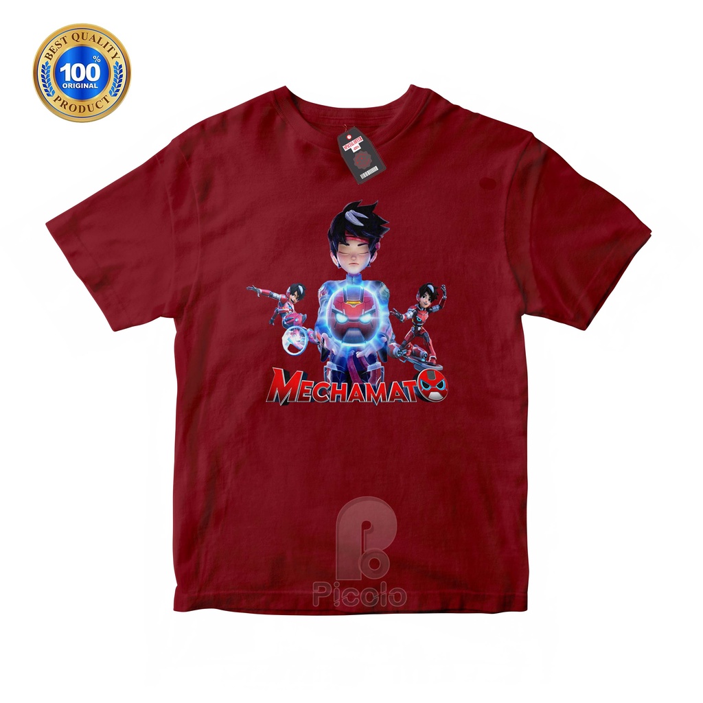 (FREE NAMA) BAJU KAOS ATASAN ANAK MOTIF KARTUN MECHAMATO UNISEX Bahan COTTUN