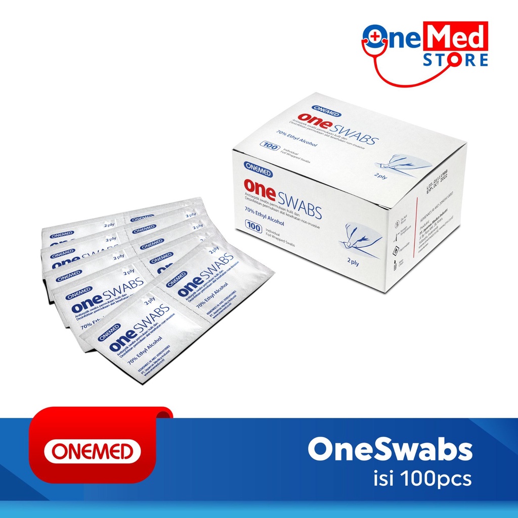 Onemed Alkohol Swab / Kapas Alkohol / Tissue Alkohol/ Oneswabs / One Swab Box isi 100