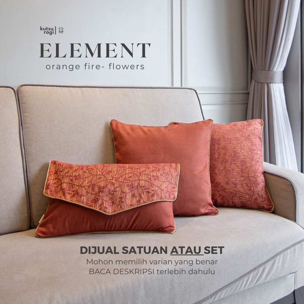 RK Set Sarung Bantal Sofa / Cushion Cover Imlek Kutsurogi Motif Element
