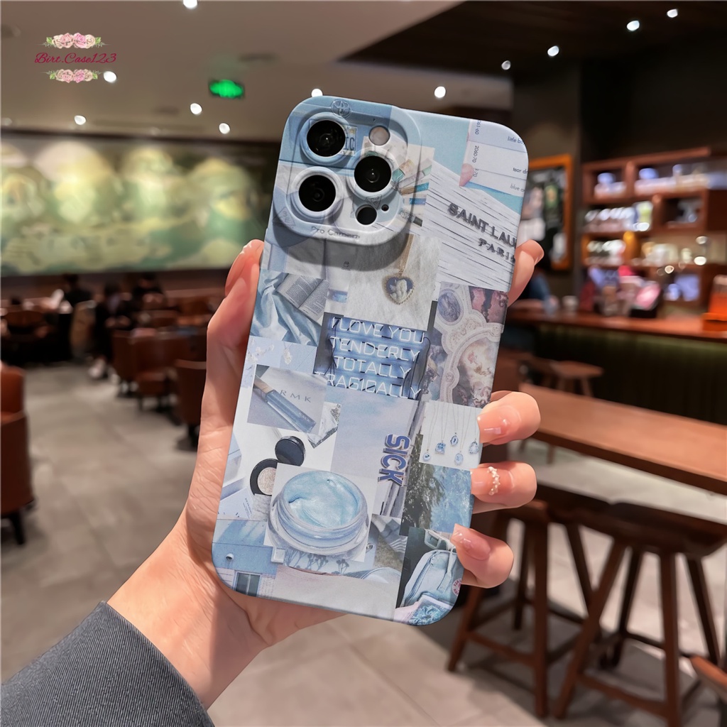 CUSTOM CASE SOFTCASE SILIKON PROCAMERA BLUE CUSTOM IPHONE 6 6S 7 7+ 8+ X XS MAX 11 12 13 14 PRO MAX BC7152