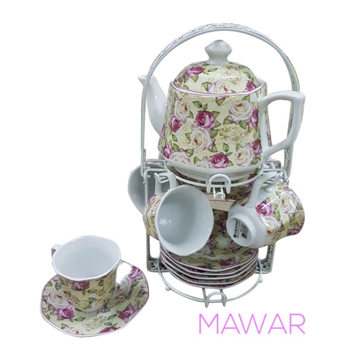 Minum Tea Set Vicenza C78N / Perangkat Cangkir Minum Teko Vicenza