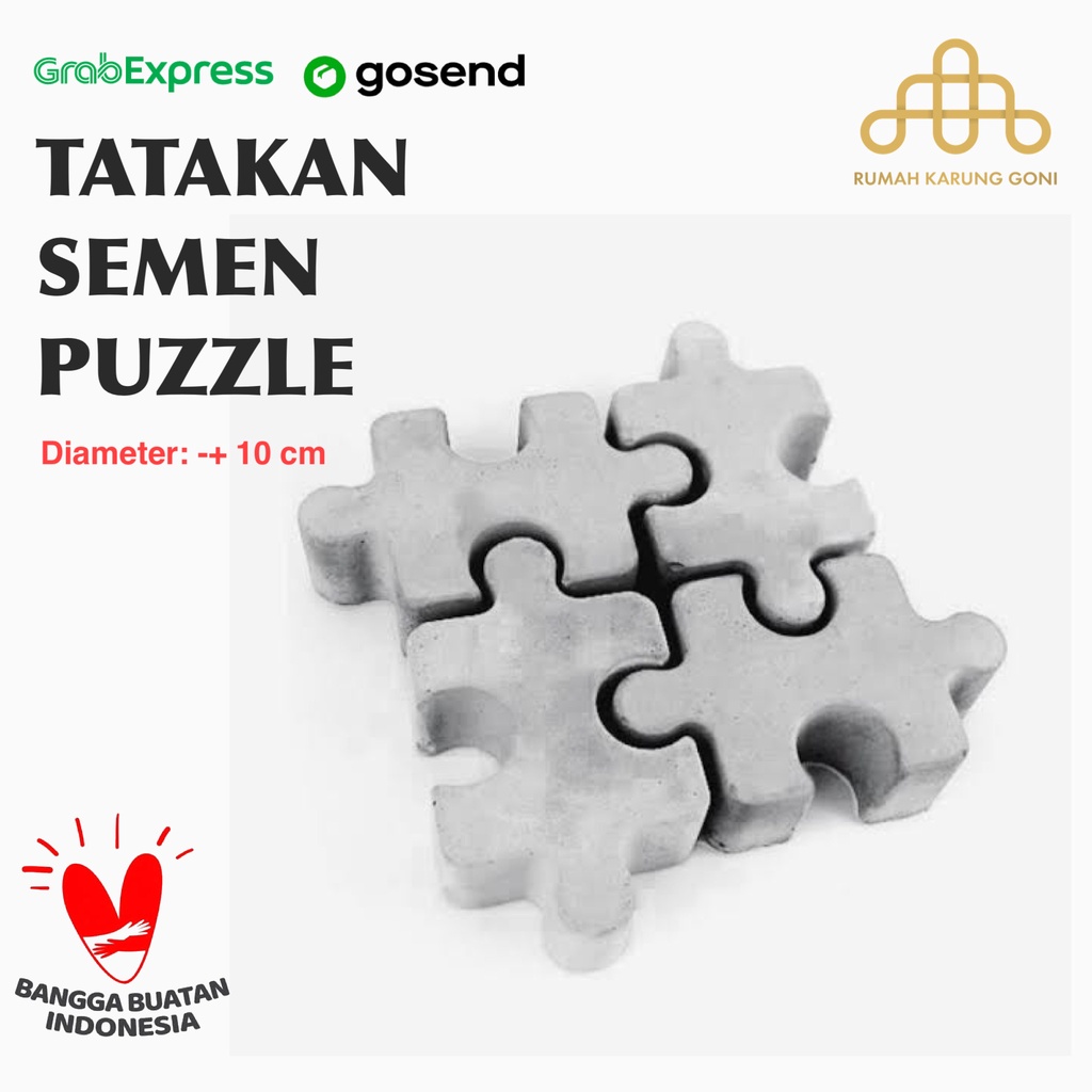 Alas Gelas Puzzle Semen - Puzzle Cement Coaster - Dekorasi Kamar Concrete Coaster