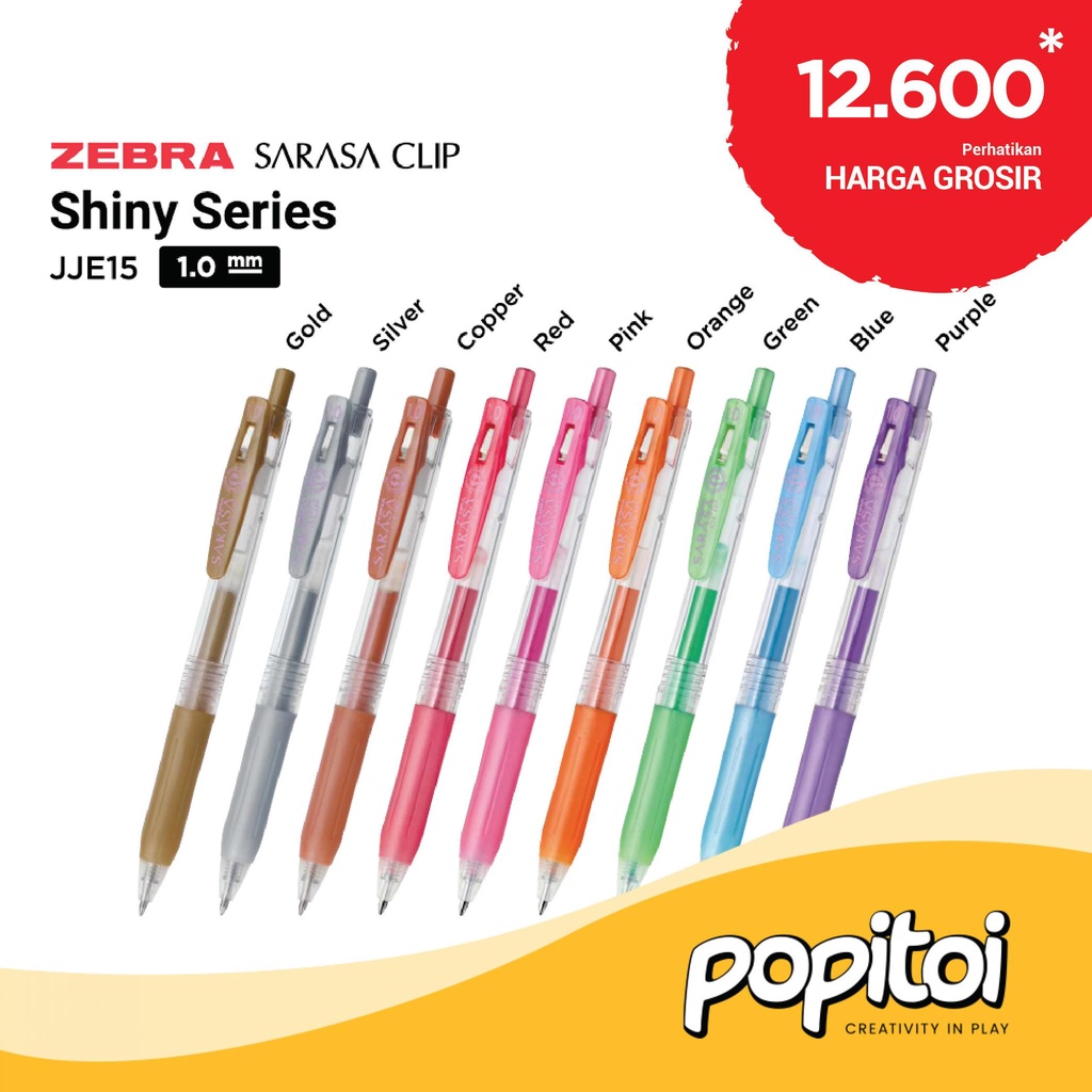 

ZEBRA SARASA CLIP JJE15 Gel Pen 1.0 mm Shiny Series Pulpen