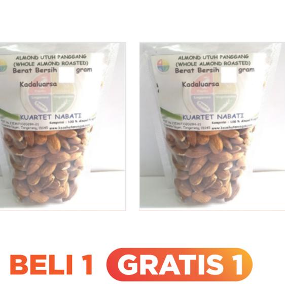 

✶ 250gr Buy 1 Get 1 Free Roasted Almond Premium - Utuh - Oven - Panggang - Size Besar 27-30 - SIAP MAKAN ❈