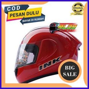 last stok helm INK cl max solid FIRE RED / helm full face ori sni 140ZZ3