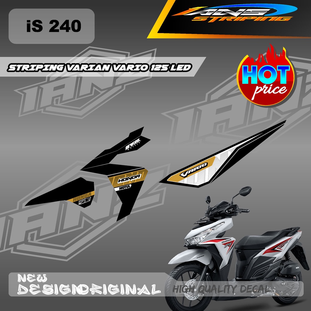 STRIPING STIKER SIMPEL DECAL VARIO 125 LED / DECAL VARIO 125 LED / STIKER VARIASI HONDA VARIO125 / DECAL KERETA HONDA VARIO IS240