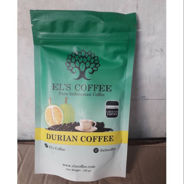 

Kopi Duren El's Coffee Durian 100gr, Kopi Lampung Premium, Kopi Durian