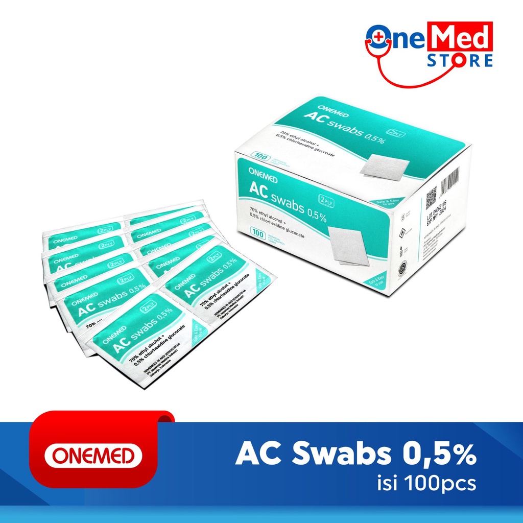 AC Swabs Swab 0.5% Alkohol Swab OneMed Box 100pcs