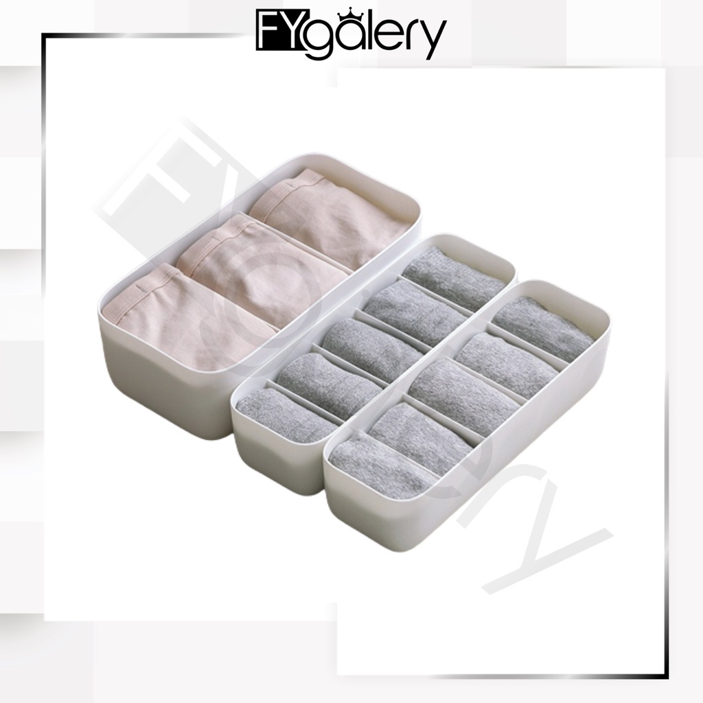 FYGALERY HL0296 Kotak Penyimpanan Pakaian Dalam Kaos Kaki Tempat Simpan Kolor Rak Sekat Laci Lemari Box Storage Underwear Socks Multifungsi