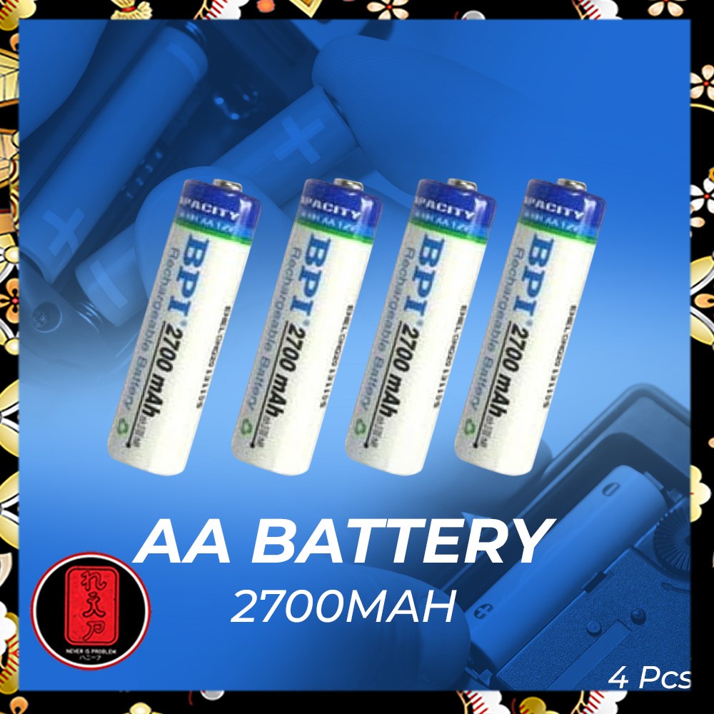 Enelong BPI Ni-Mh AA Battery 2700mAh with Button Top 4 PCS - White