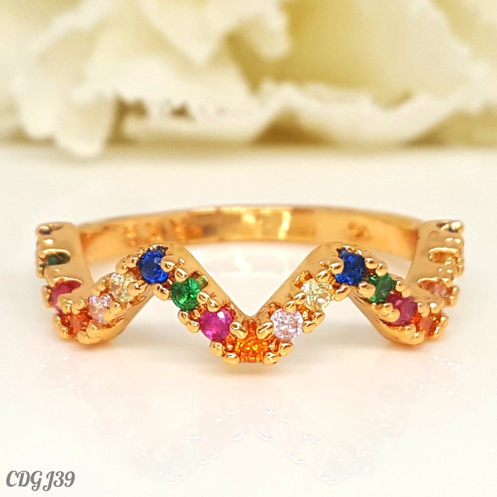 PGX Cincin Xuping Wanita Perhiasan Lapis Emas Aksesoris Fashion Premium - Z314