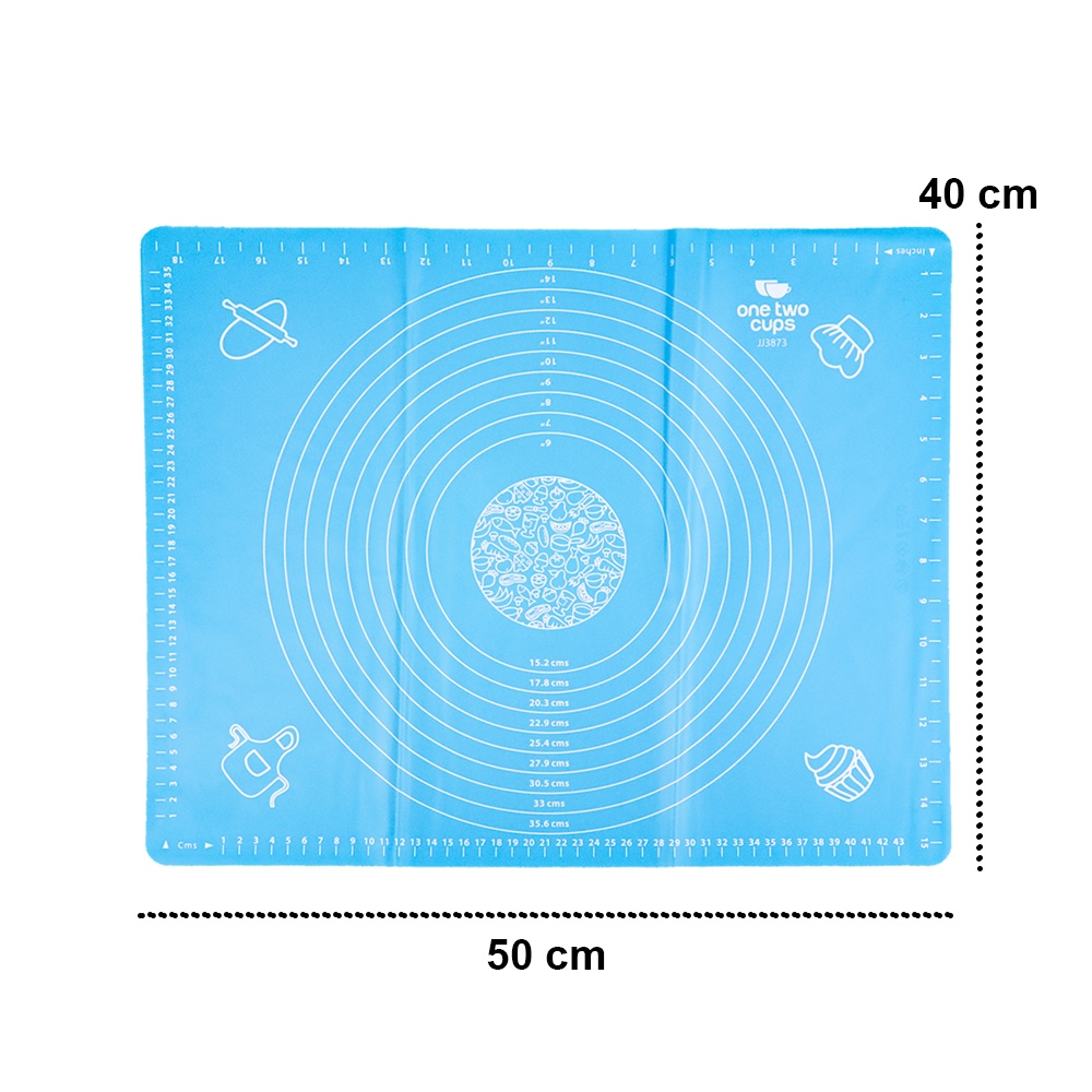 One Two Cups Mat Alas Adonan Kue Fondant Silikon 50 x 40 cm - JJ3873 - Blue