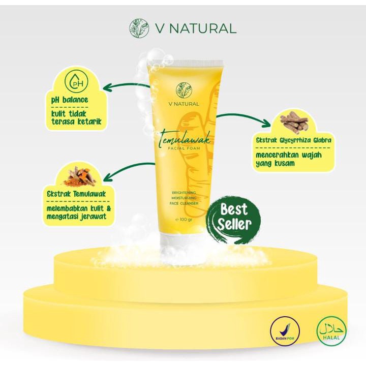 V NATURAL VNatural Brightening Facial Foam Temulawak 100gr