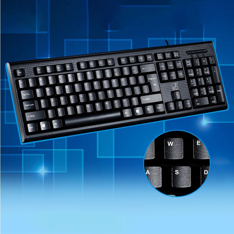 Keyboard USB Business Office Home Wired Desktop - Q9 - Black