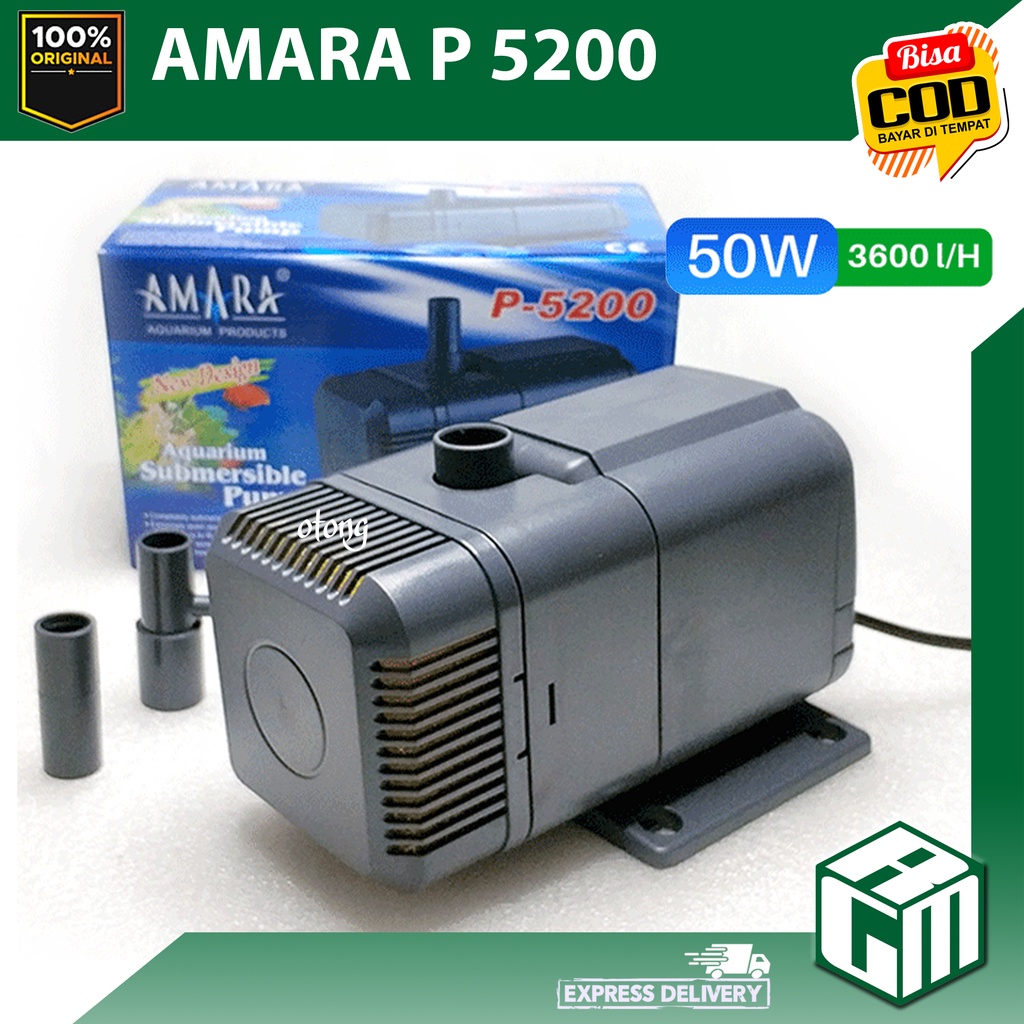 Amara P-5200 P5200 P 5200 Pompa Aquarium Kolam air mancur Hidroponik