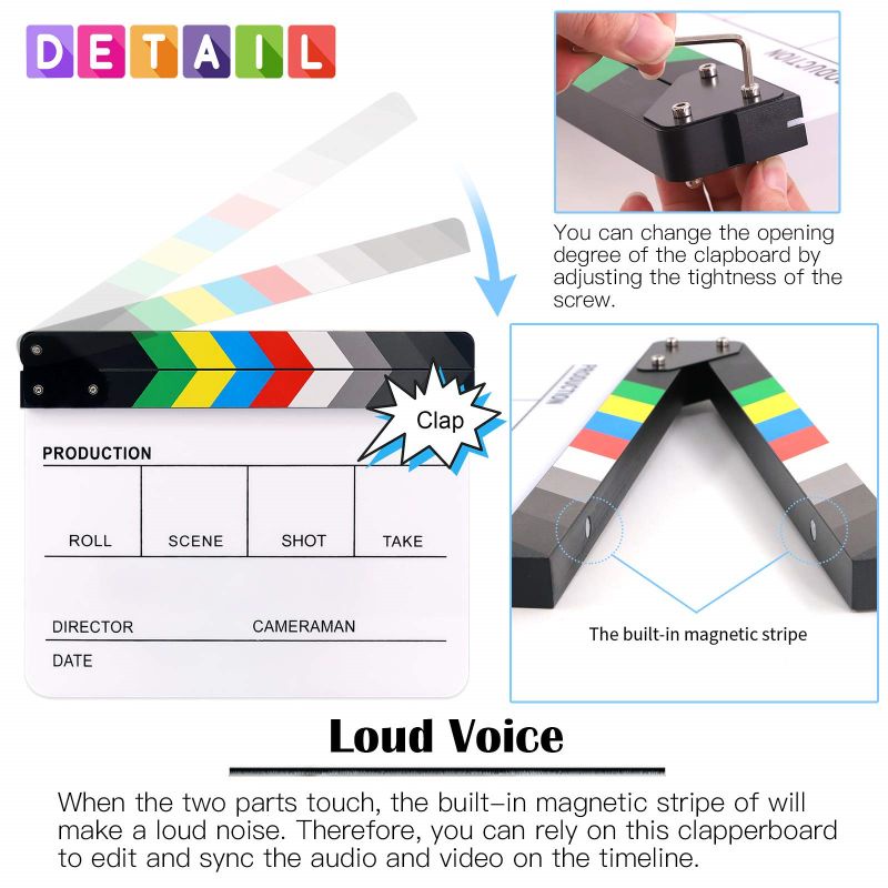 Clapper Board Cinema Movie Clapperboard Colorful Claper Board Profesional Claperboard Papan Cut Action Film