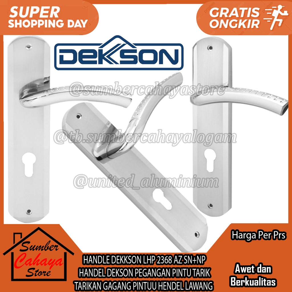 HANDLE DEKKSON LHP 2368 AZ SN+NP HANDEL DEKSON PEGANGAN PINTU TARIK GAGANG PINTUU HENDEL LAWANG KUNC