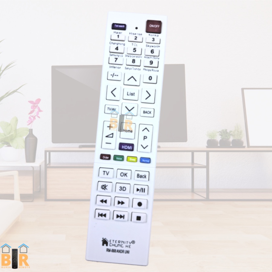 Remot / Remote MULTI UNIVERSAL TV LED SMART ANDROID Chunghe RM- 888 ANDR UNI (philips, skyworth coocaa, haier aqua)