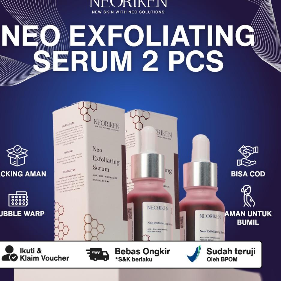 ➮ NEORIKEN - Exfoliating Serum AHA BHA Niacinamide Peeling Serum 15ml - Neo Exfoliating Menghilangka